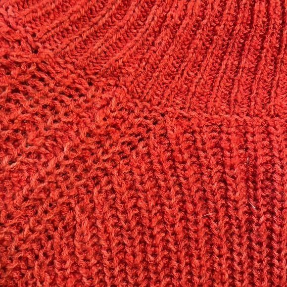 Gorgeous red/orange shaker knit mock neck sweater by Maeve - Anthropologie - Picture 4 of 6